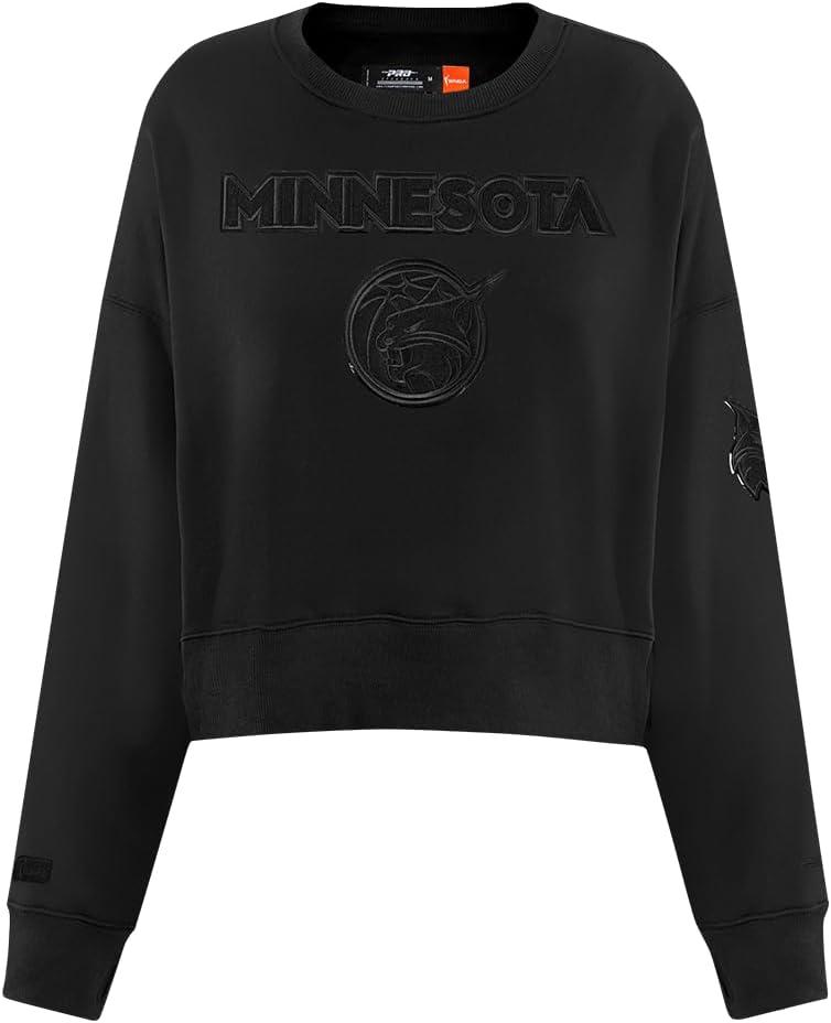 imagePro Standard WNBA womens Womens Wnba Classic Triple Black Brushed Back French Terry Crewneck SweatshirtBlack