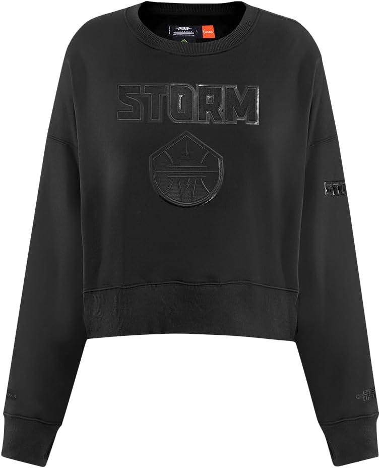 imagePro Standard WNBA womens Womens Wnba Classic Triple Black Brushed Back French Terry Crewneck SweatshirtBlack
