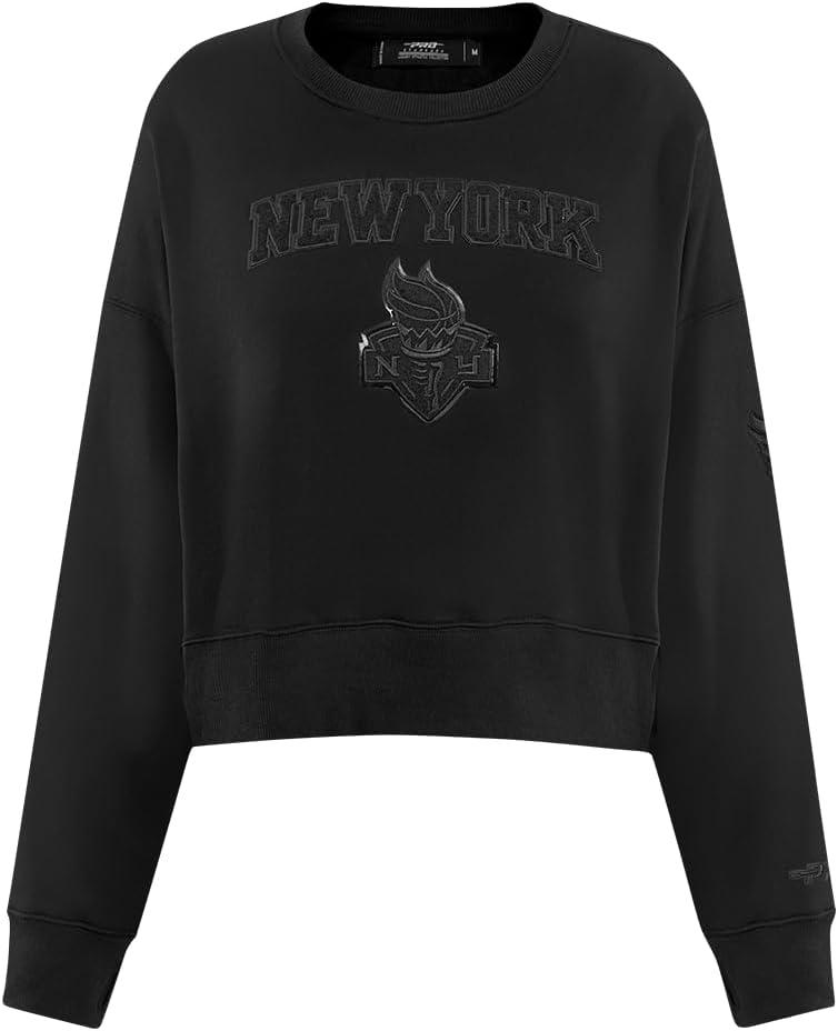 imagePro Standard WNBA womens Womens Wnba Classic Triple Black Brushed Back French Terry Crewneck SweatshirtBlack