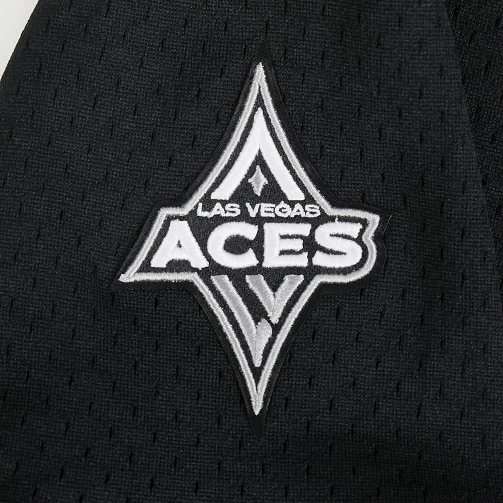 imageBig Boys WNBA Las Vegas Aces Classic Player Name and Number Mesh Button Down TopBlack