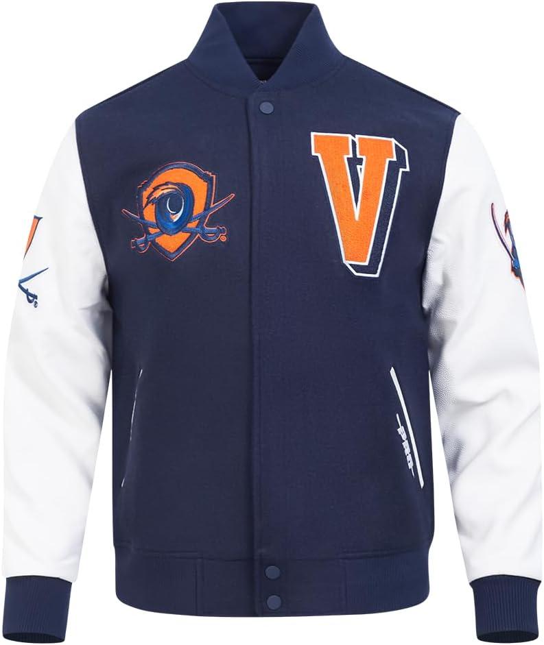 imagePro Standard Mens College Classic Chenille Varsity JacketMidnight NavyWhite