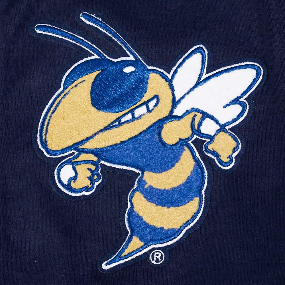 imagePro Standard Mens College Georgia Tech Classic Chenille Full Zip Hoodie Midnight Navy L