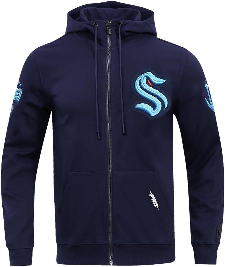 imagePro Standard Mens NHL Classic Chenille Full Zip HoodieMidnight Navy