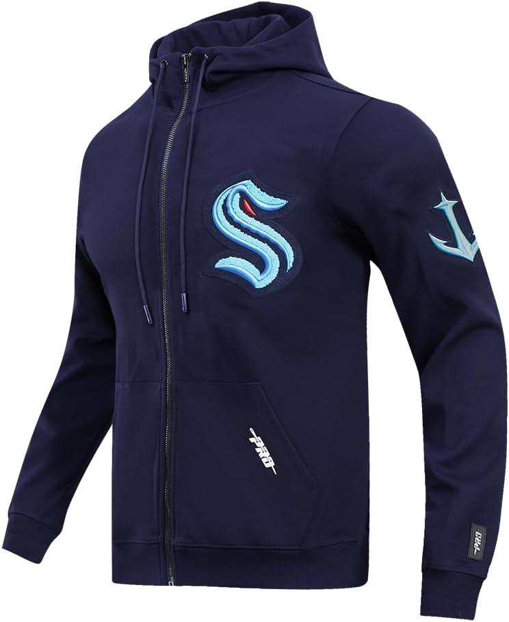 imagePro Standard Mens NHL Classic Chenille Full Zip HoodieMidnight Navy