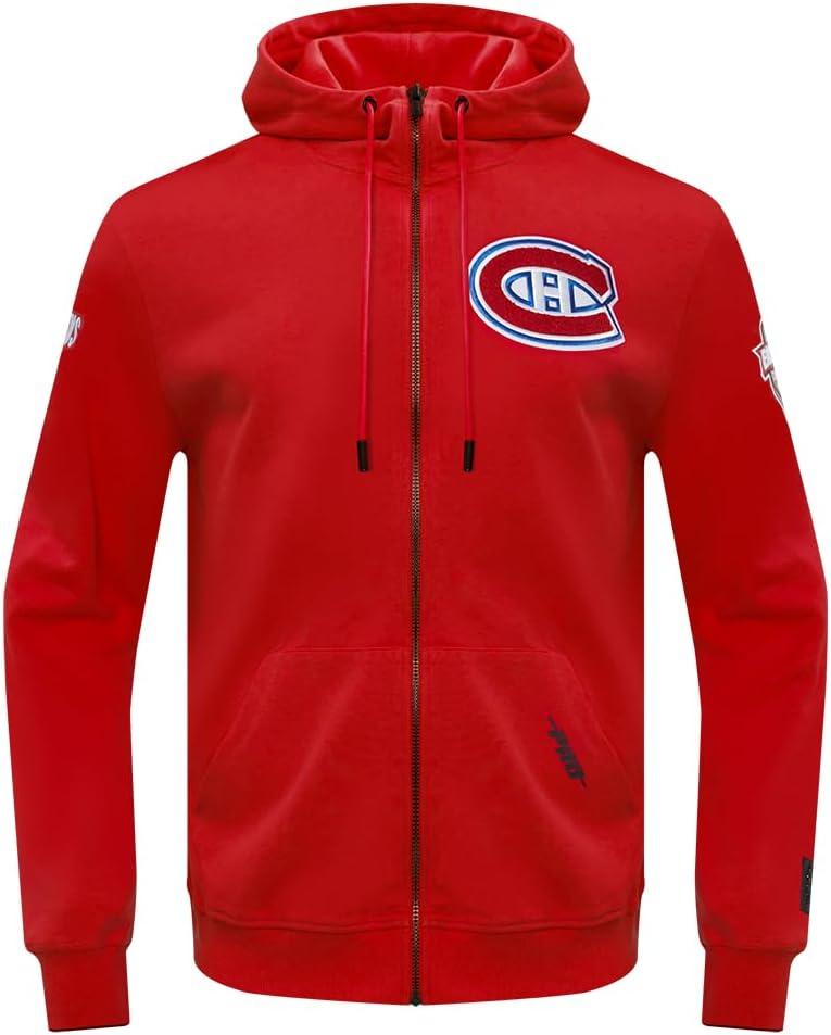 imagePro Standard Mens NHL Classic Chenille Full Zip HoodieRed