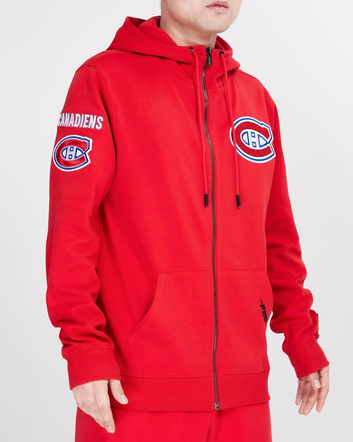 imagePro Standard Mens NHL Classic Chenille Full Zip HoodieRed