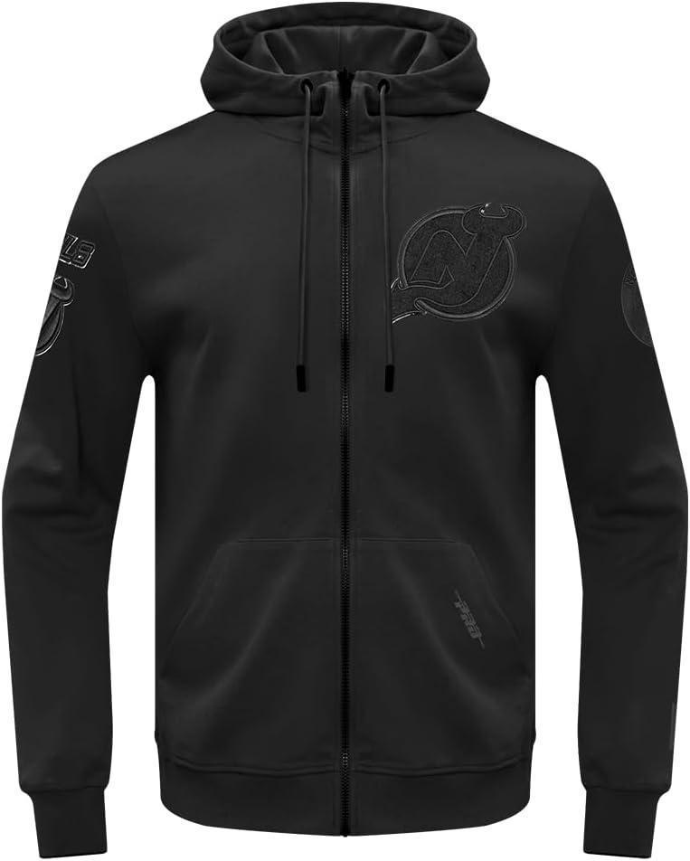 imagePro Standard Mens NHL Classic Chenille Full Zip HoodieTriple Black