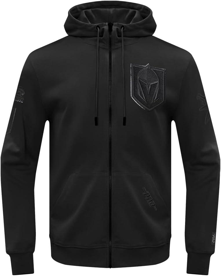 imagePro Standard Mens NHL Classic Chenille Full Zip HoodieTriple Black