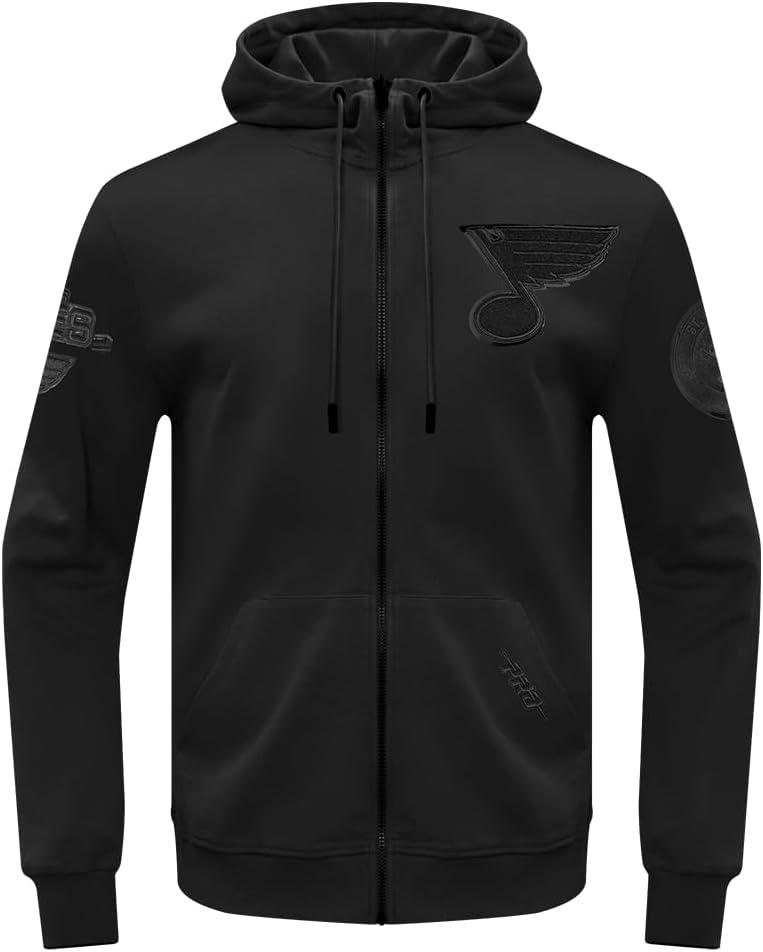 imagePro Standard Mens NHL Classic Chenille Full Zip HoodieTriple Black
