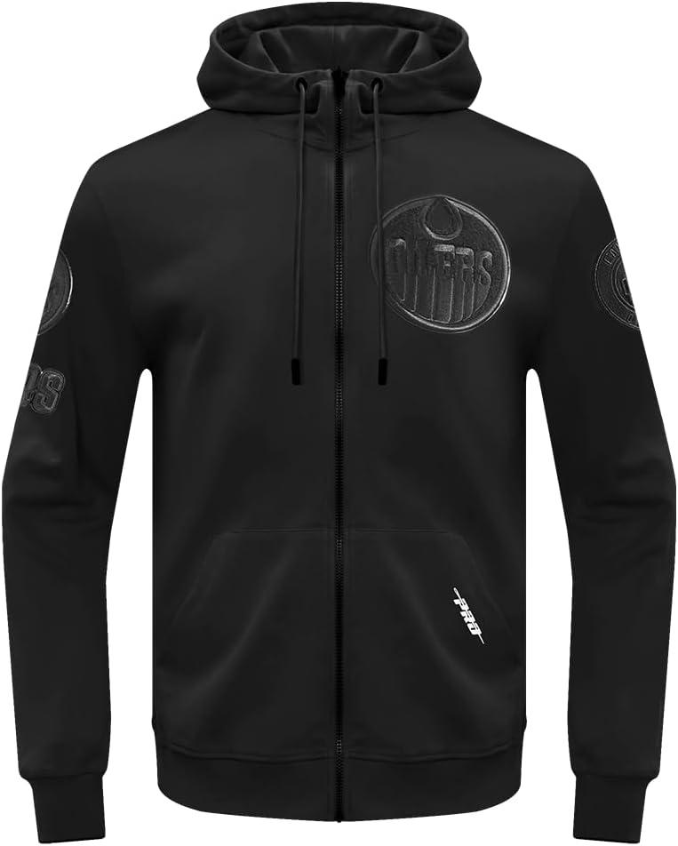 imagePro Standard Mens NHL Classic Chenille Full Zip HoodieTriple Black