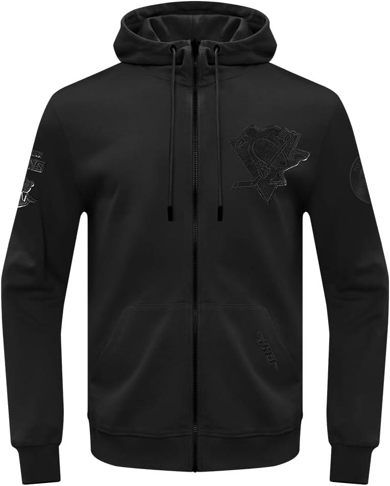 imagePro Standard Mens NHL Classic Chenille Full Zip HoodieTriple Black