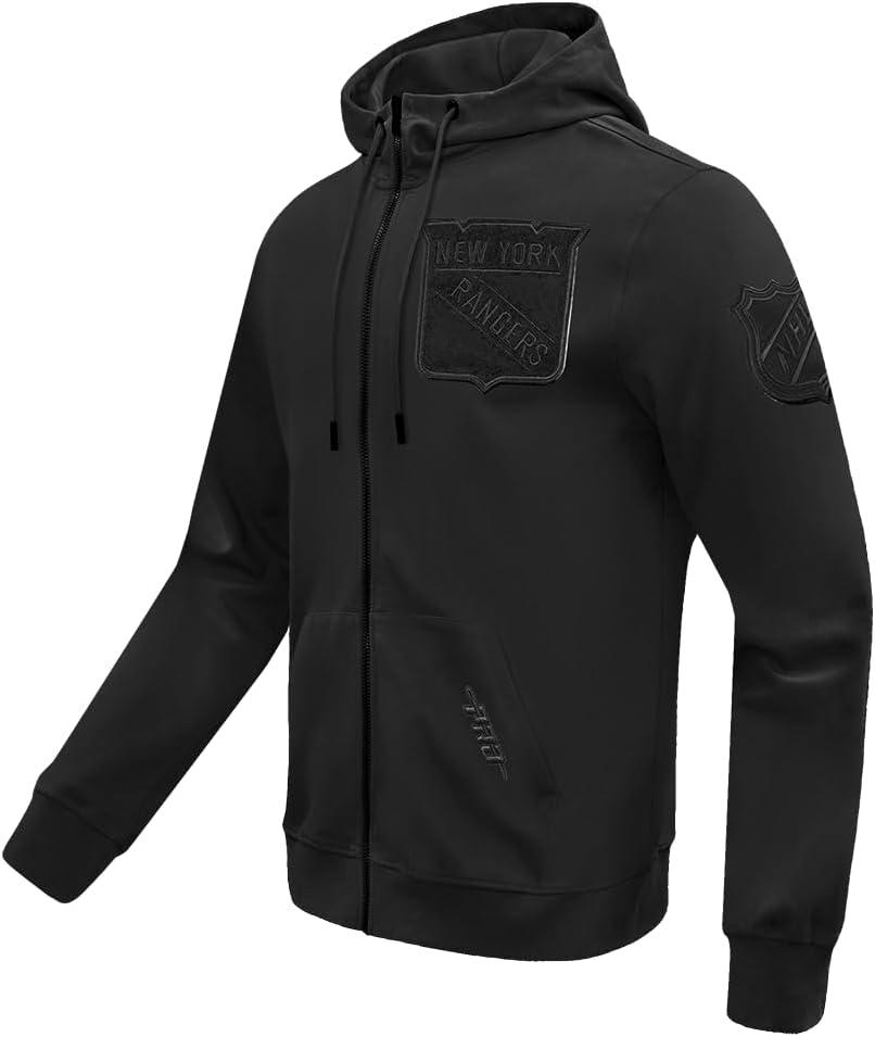 imagePro Standard Mens NHL Classic Chenille Full Zip HoodieTriple Black