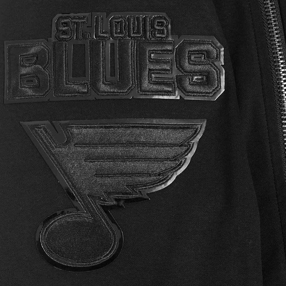 imagePro Standard Mens NHL Classic Chenille Full Zip HoodieTriple Black