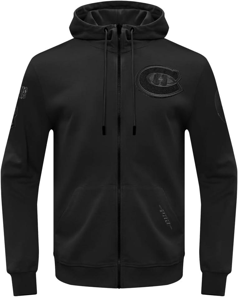 imagePro Standard Mens NHL Classic Chenille Full Zip HoodieTriple Black