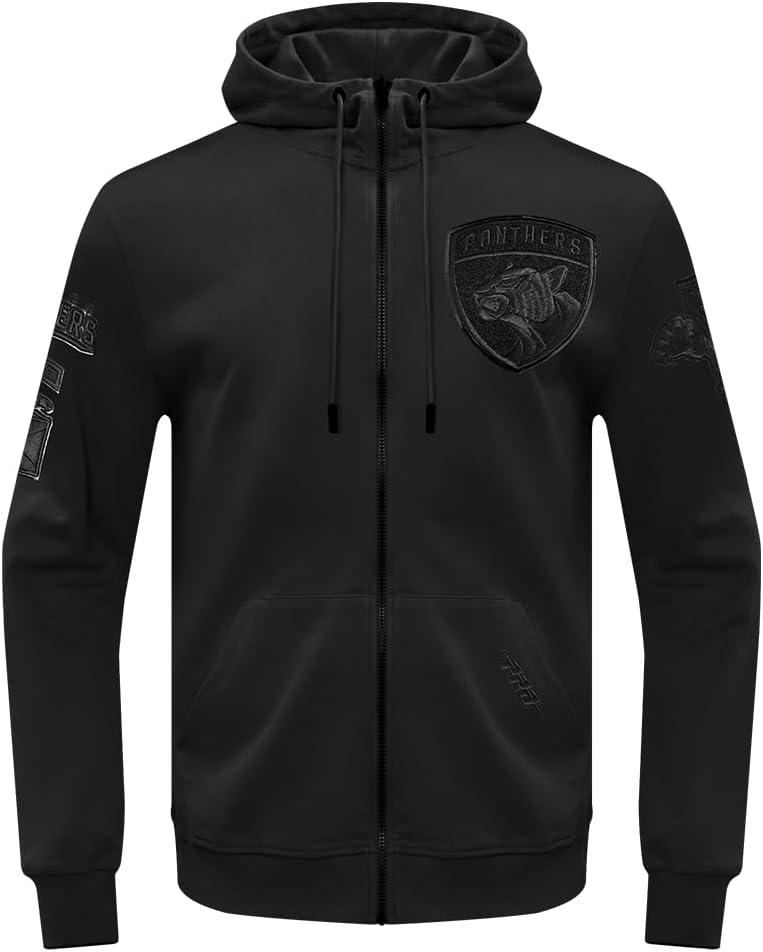 imagePro Standard Mens NHL Classic Chenille Full Zip HoodieTriple Black
