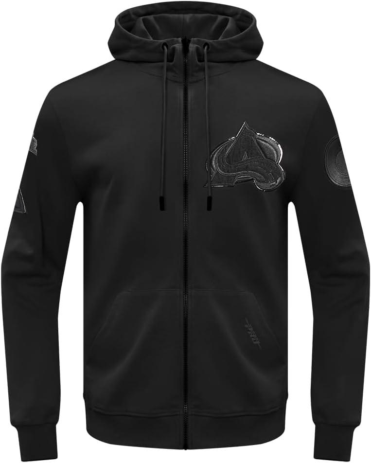 imagePro Standard Mens NHL Classic Chenille Full Zip HoodieTriple Black