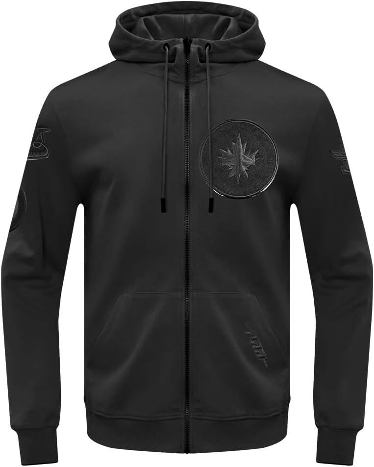 imagePro Standard Mens NHL Classic Chenille Full Zip HoodieTriple Black