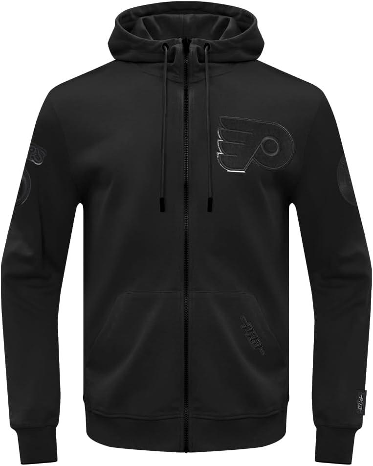 imagePro Standard Mens NHL Classic Chenille Full Zip HoodieTriple Black