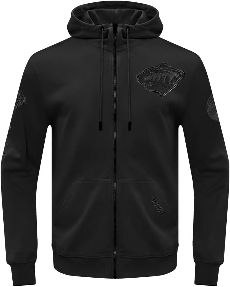 imagePro Standard Mens NHL Classic Chenille Full Zip HoodieTriple Black
