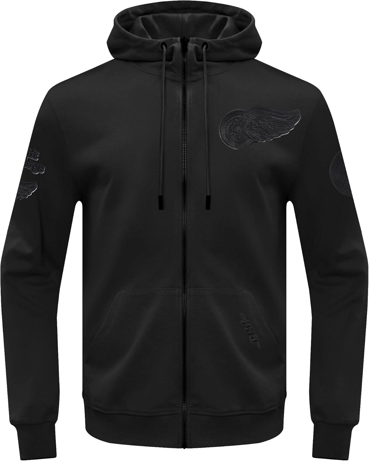 imagePro Standard Mens NHL Classic Chenille Full Zip HoodieTriple Black