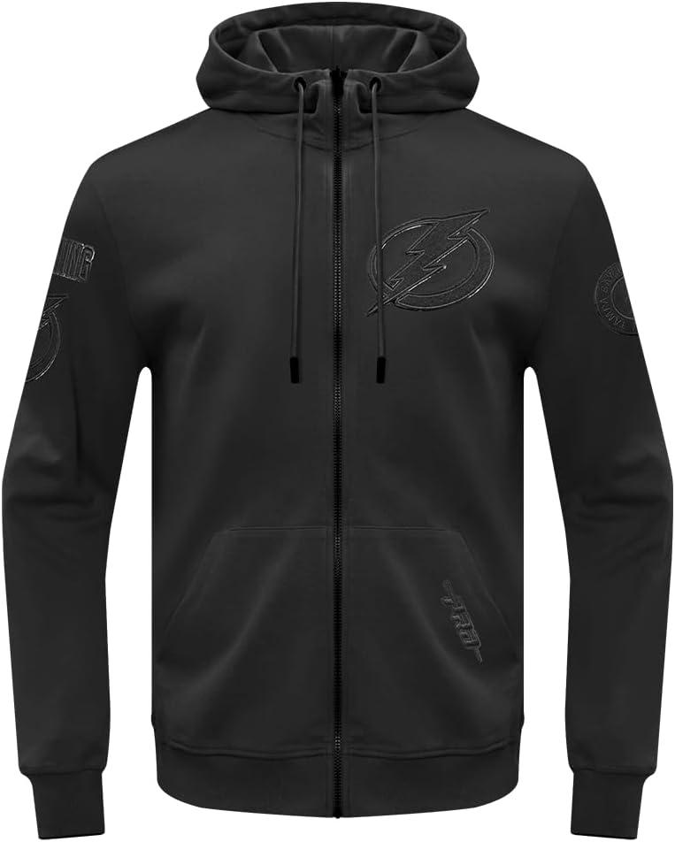 imagePro Standard Mens NHL Classic Chenille Full Zip HoodieTriple Black