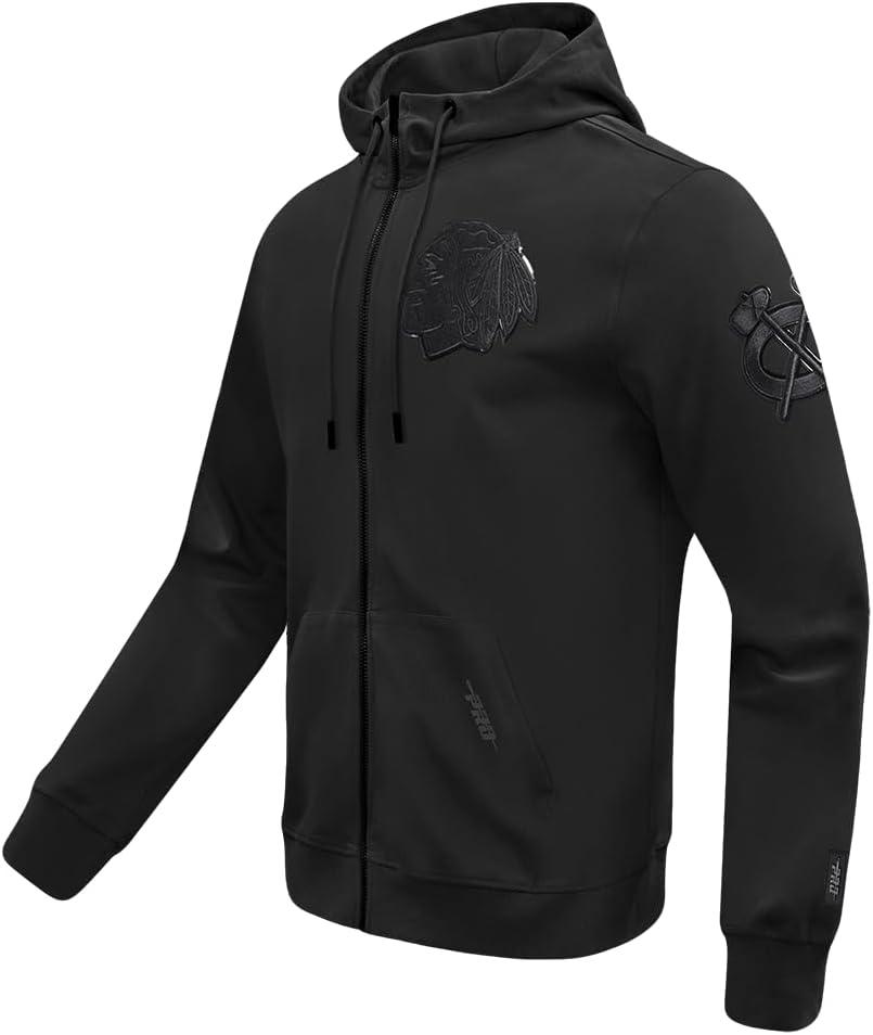 imagePro Standard Mens NHL Classic Chenille Full Zip HoodieTriple Black