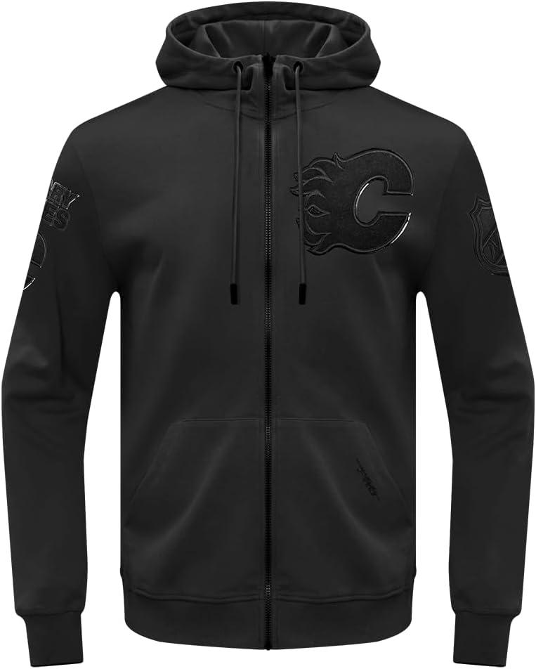 imagePro Standard Mens NHL Classic Chenille Full Zip HoodieTriple Black