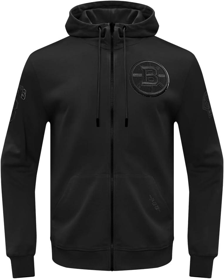 imagePro Standard Mens NHL Classic Chenille Full Zip HoodieTriple Black