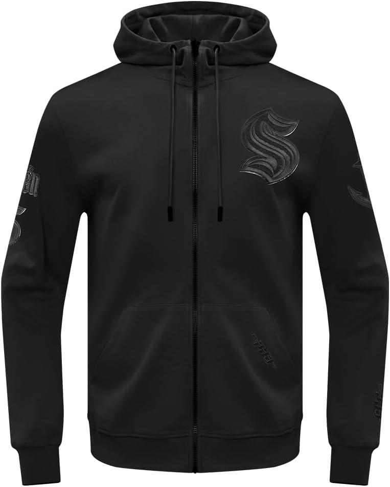 imagePro Standard Mens NHL Classic Chenille Full Zip HoodieTriple Black