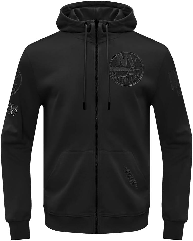 imagePro Standard Mens NHL Classic Chenille Full Zip HoodieTriple Black