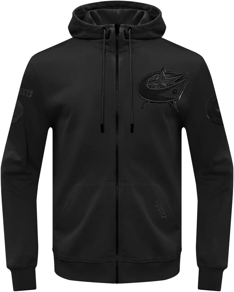 imagePro Standard Mens NHL Classic Chenille Full Zip HoodieTriple Black