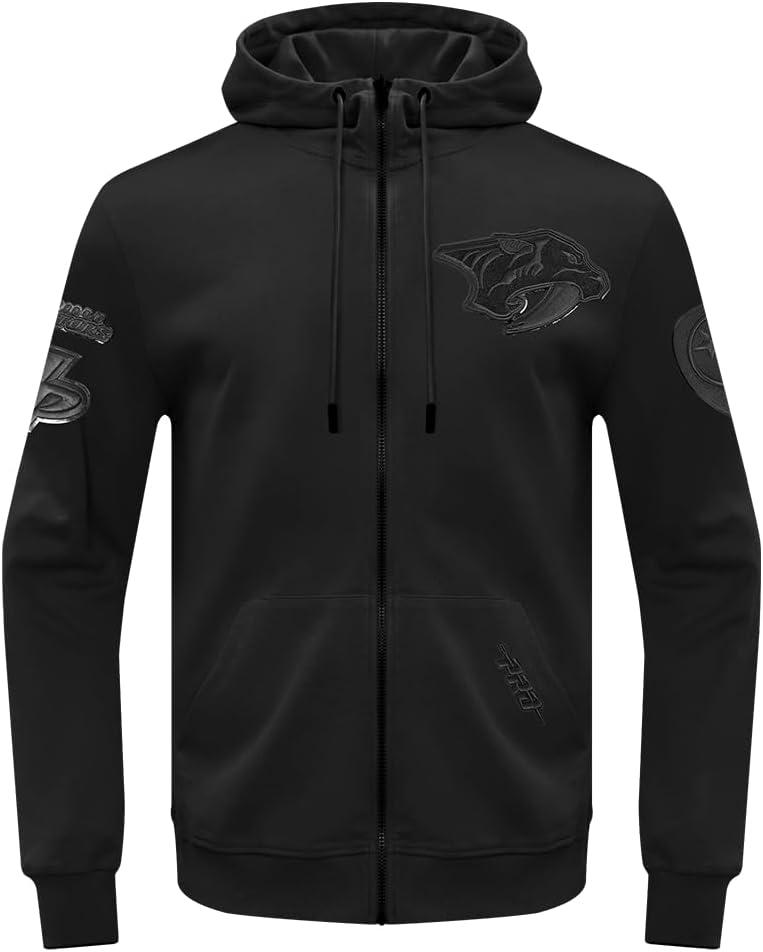 imagePro Standard Mens NHL Classic Chenille Full Zip HoodieTriple Black
