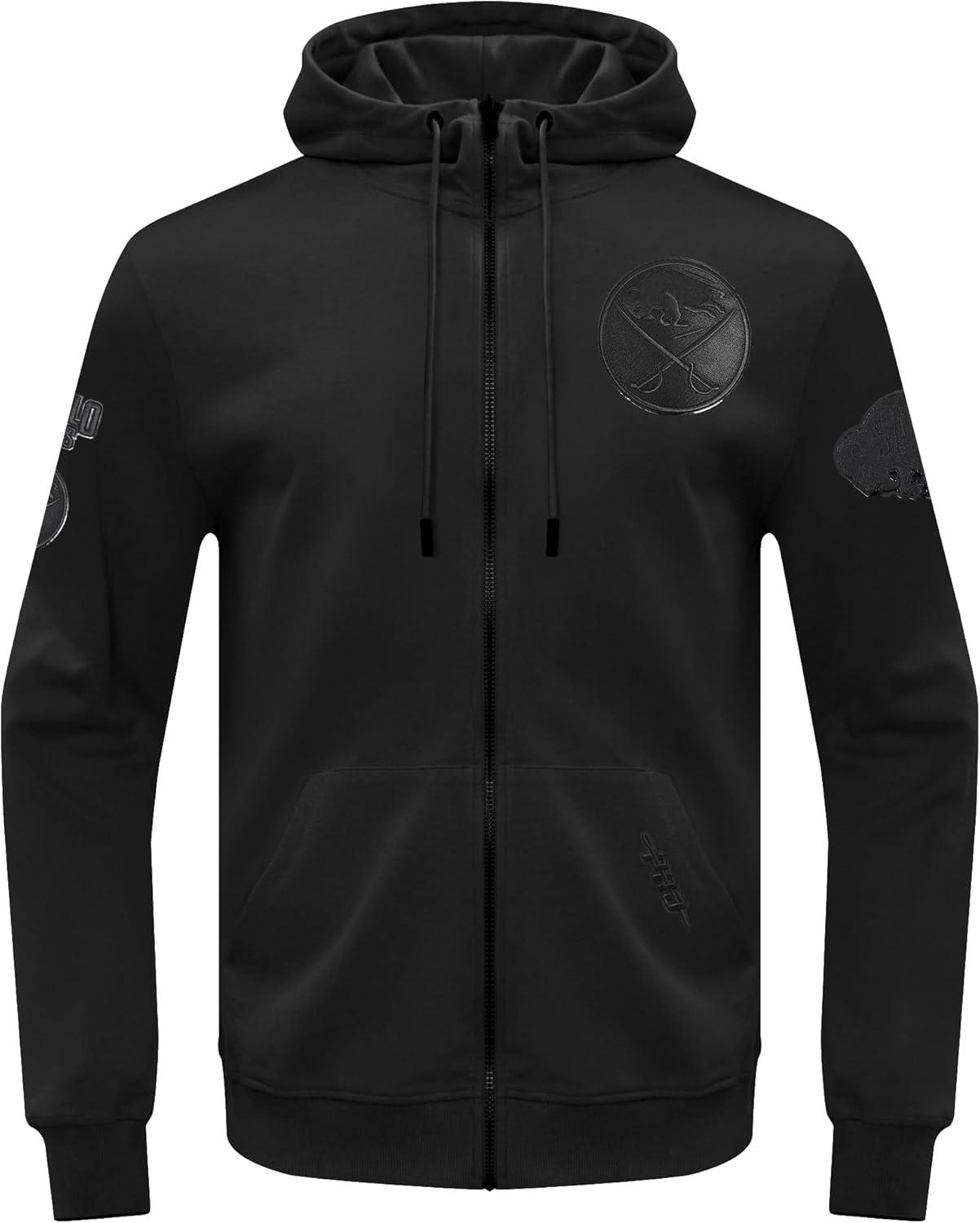 imagePro Standard Mens NHL Classic Chenille Full Zip HoodieTriple Black