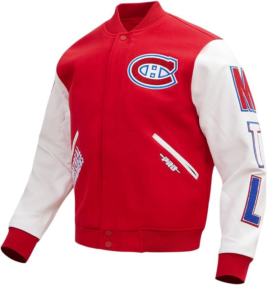imagePro Standard Mens NHL Classic Varsity JacketRedWhite