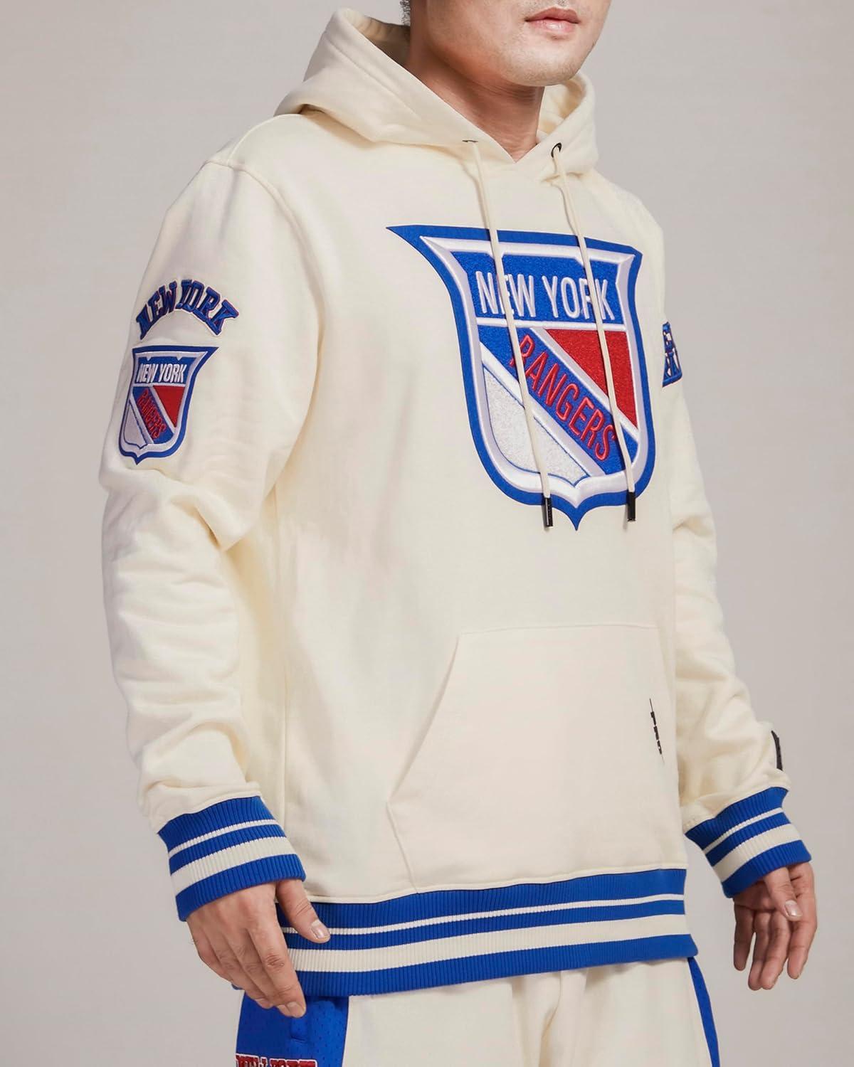 imagePro Standard Mens NHL Retro Classics Brushed Back French Terry Pull Over HoodieEggshellRoyal Blue