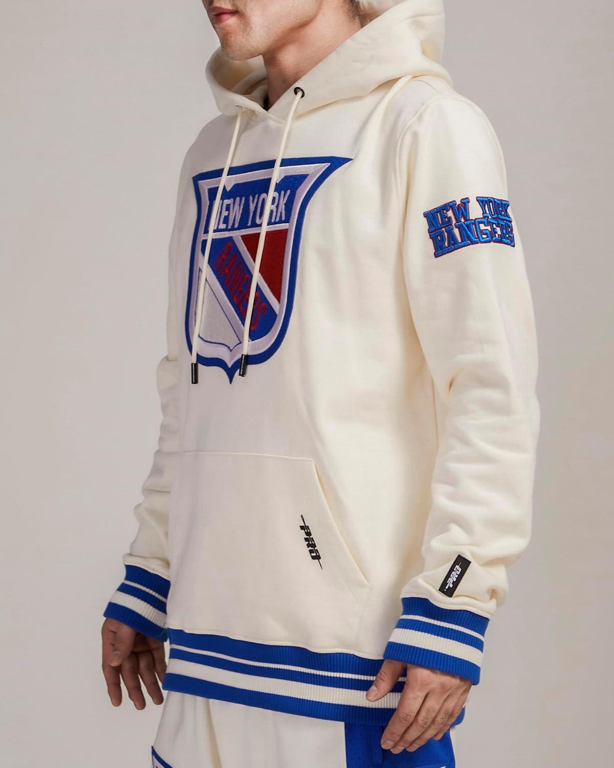 imagePro Standard Mens NHL Retro Classics Brushed Back French Terry Pull Over HoodieEggshellRoyal Blue