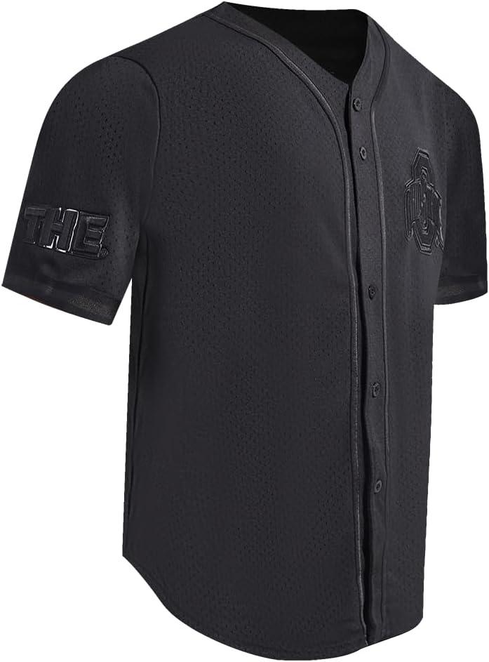imagePro Standard NCAA Mens Mens College Classic Triple Black Mesh Button Down TopJet Black