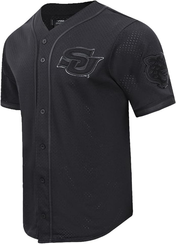 imagePro Standard NCAA Mens Mens College Classic Triple Black Mesh Button Down TopJet Black
