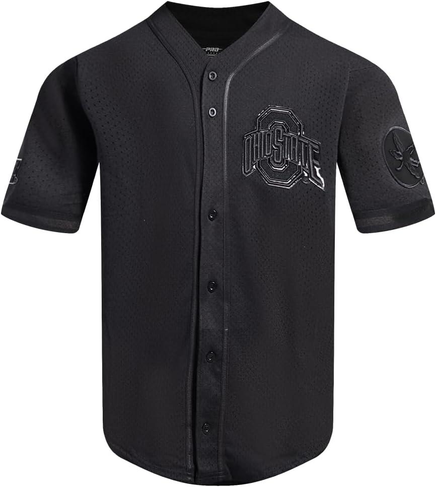 imagePro Standard NCAA Mens Mens College Classic Triple Black Mesh Button Down TopJet Black