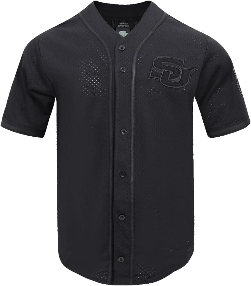 imagePro Standard NCAA Mens Mens College Classic Triple Black Mesh Button Down TopJet Black