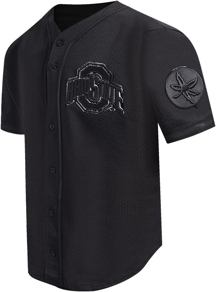 imagePro Standard NCAA Mens Mens College Classic Triple Black Mesh Button Down TopJet Black
