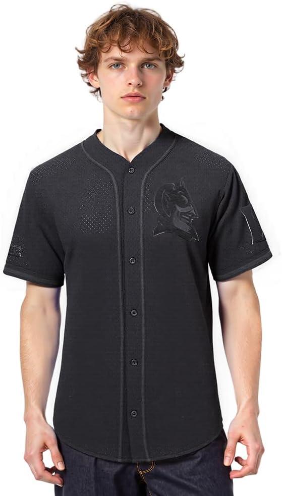 imagePro Standard NCAA Mens Mens College Classic Triple Black Mesh Button Down TopJet Black