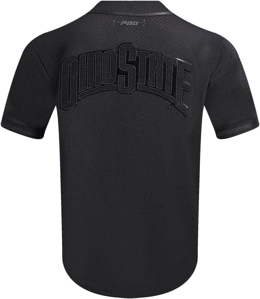 imagePro Standard NCAA Mens Mens College Classic Triple Black Mesh Button Down TopJet Black