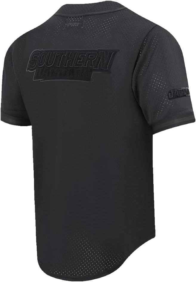 imagePro Standard NCAA Mens Mens College Classic Triple Black Mesh Button Down TopJet Black