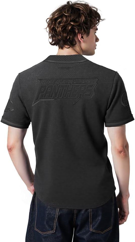 imagePro Standard NCAA Mens Mens College Classic Triple Black Mesh Button Down TopJet Black