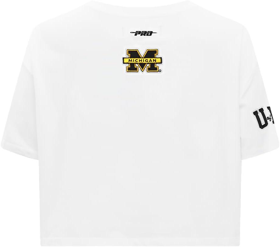 imagePro Standard NCAA Womens Womens College Classic Essentials Cotton Short Sleeve Boxy TeeWhite