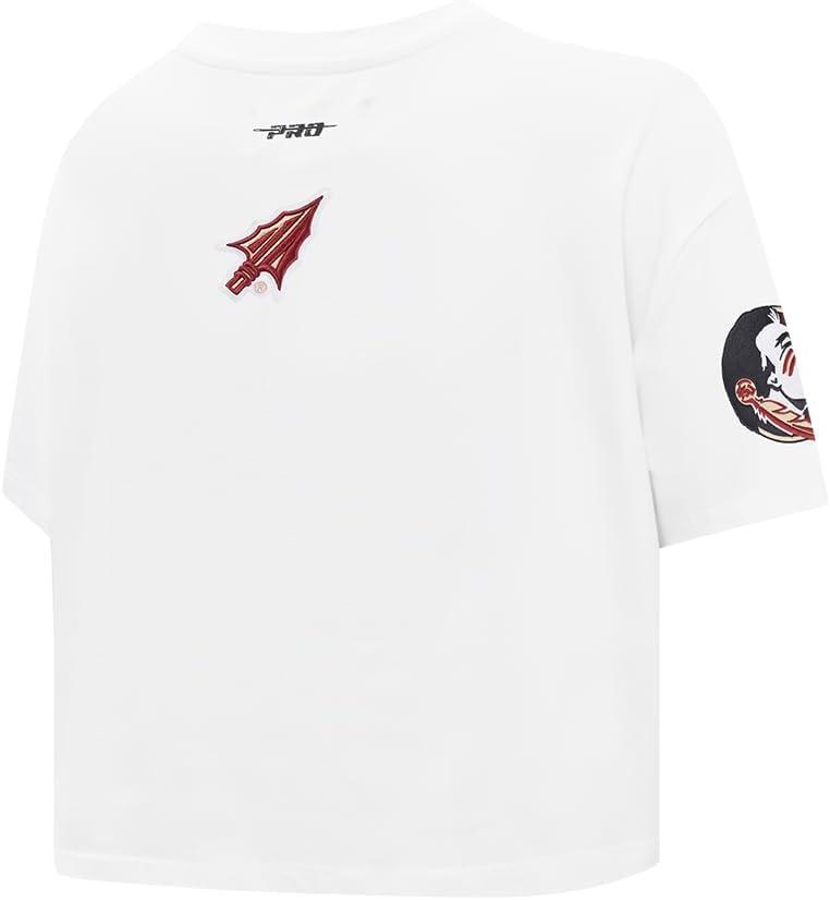 imagePro Standard NCAA Womens Womens College Classic Essentials Cotton Short Sleeve Boxy TeeWhite