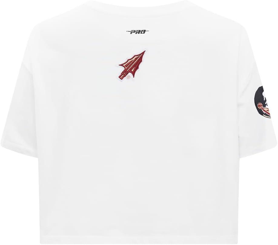 imagePro Standard NCAA Womens Womens College Classic Essentials Cotton Short Sleeve Boxy TeeWhite