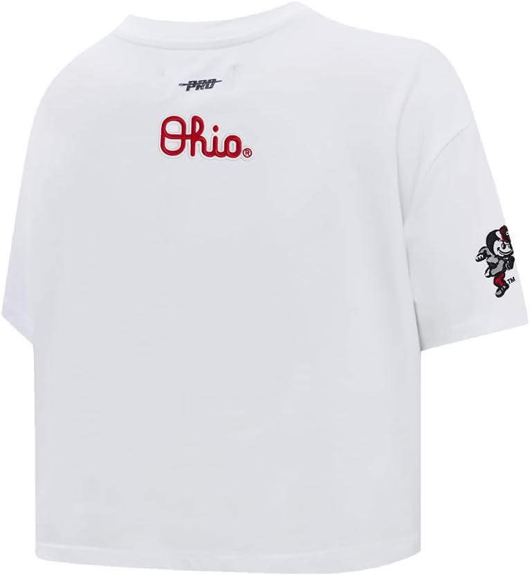 imagePro Standard NCAA Womens Womens College Classic Essentials Cotton Short Sleeve Boxy TeeWhite
