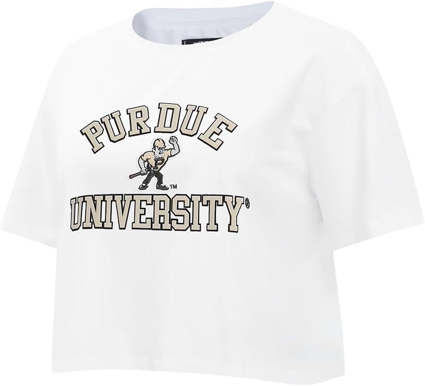 imagePro Standard NCAA Womens Womens College Classic Essentials Cotton Short Sleeve Boxy TeeWhite